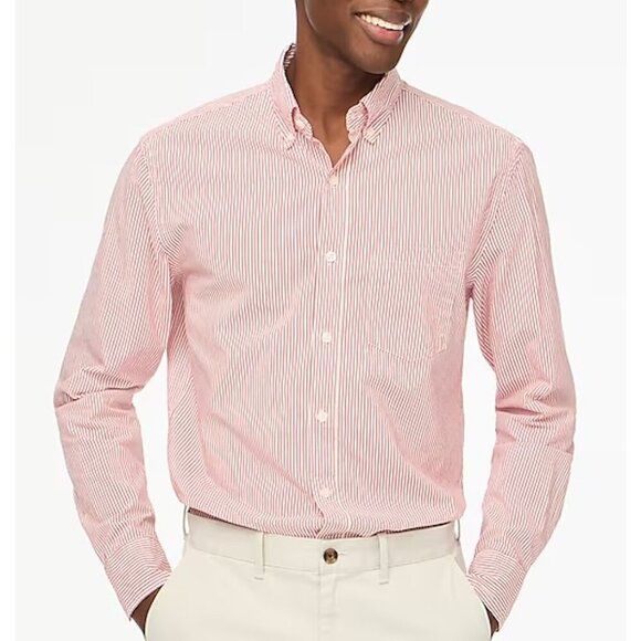 J Crew - Men's 100% 2-Ply Cotton Dress Shirt, Pink Large Tall 16.5 - EXCELLENT - Picture 1 of 7